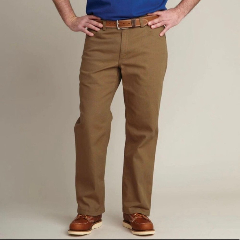 Duluth Trading Workwear Heavyweight Canvas Fire Hose Pants Desert Khaki sz 38